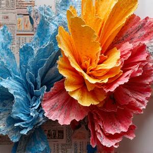 Recycled paper art sustainable